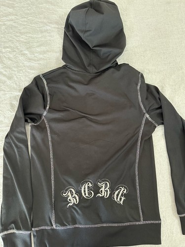BCBG Maxazria Women's Size Small S Sweatshirt Full Zip Black Hoodie Long Sleeve - Picture 10 of 11