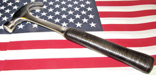 Vintage 1930s Estwing 16 oz Curve Claw Stacked Leather Handle Hammer Pat. 16820