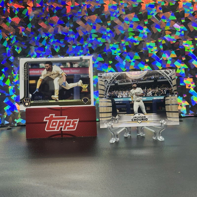 2025 Topps Stadium Club Jackson Chourio Milwaukee Brewers 2-Card Lot #138 #376
