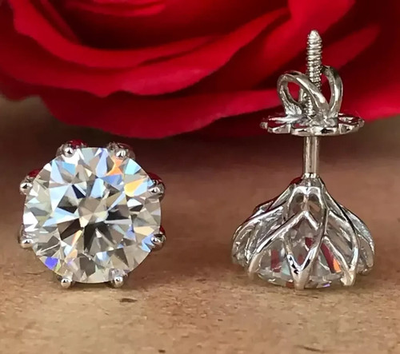 #ad RARE 12.00 Ct Certified Treated White Diamond Studs Great Sparkle 925 Silver $134.10