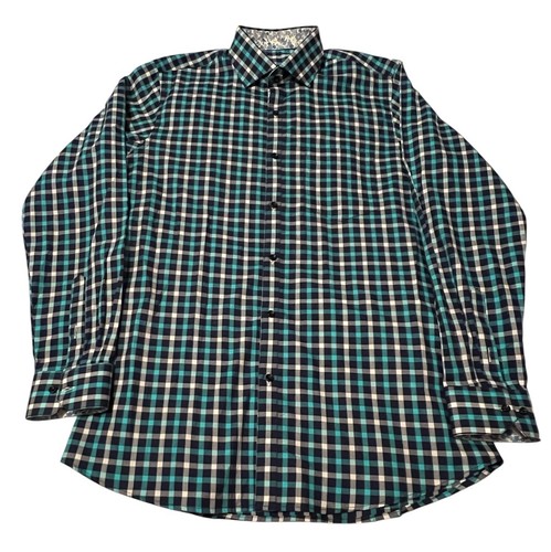 DWK grün Karomuster Blumenakzent Langarm Button Down Hemd Gr. M - Bild 5 von 13