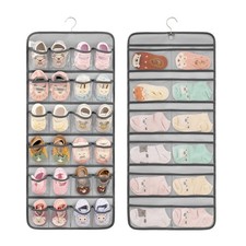 Dual-sided Hanging Baby Shoes Organizer Closet Toddler Shoe Storage Holder fo...