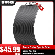 200W 150W 12V Flexible Solar Panel Mono Power Camping Home RV Battery Charge