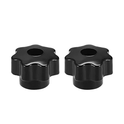 UXCELL 2pcs Poignée Bouton Étoile M6 Insert en laiton Dia, fil Fem noir en bakélite