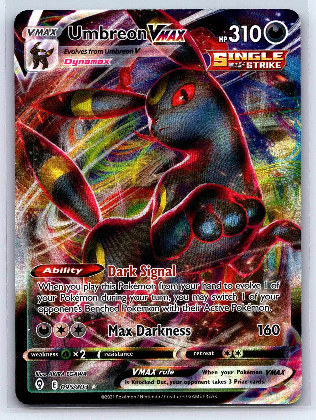 Umbreon VMAX 095/203 Holo VMAX Rare Evolving Skies Pokemon Near Mint
