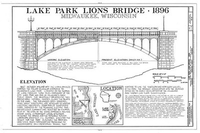 Elevation Historic Present, Location Maps - Lake Park Lions Bridge, Lighthouse