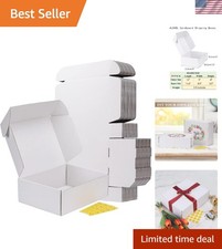12x9x4 Inches Shipping Boxes Set of 20, White Corrugated Cardboard Box, Maile...