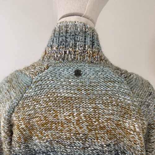 Prana Wool Blend Shawl Collar Knit Sweater Blue Small Cozy Gorpcore Grandpa - Picture 7 of 10