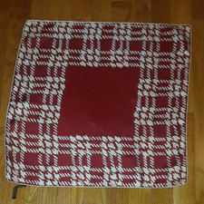 Ashear Hand Rolled Maroon Houndstooth Plaid 100 Silk Pocket Square 18" Italy