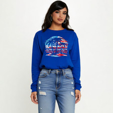 American Paradise Long Sleeve Tee Patriotic Beach Vibe Top