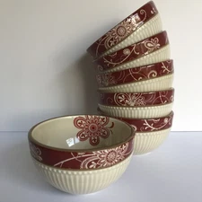 Pier 1 Imports Maribeth Fruit Dessert Sauce Bowl 4.25" Red 6 Avail Sold Separate