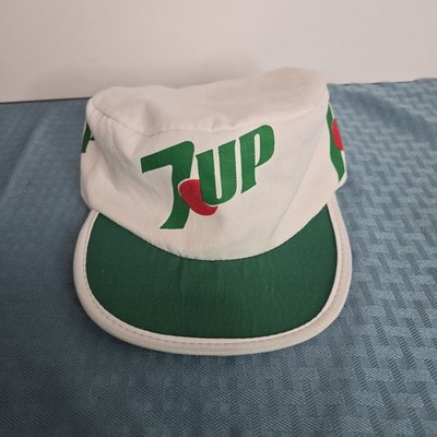 7 Up Painters Hat Vintage Soda Pop Advertising Cap USA Green 70s 80s Retro