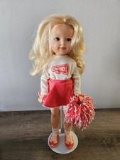 Kimberly Cheerleader Doll Blonde Wavy Hair Red White Outfit Pom Pom 18 Inch