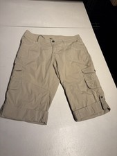 Kuhl Shorts Women  s 10 Khaki Kontra Cargo 14.5  Inseam Cotton Nylon Spandexm