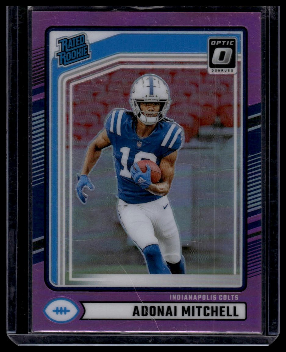 2024 Donruss #343 Adonai Mitchell Optic Rated Rookies Preview Pink