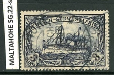 Germany 1901 SWA Southwest Africa 3M Black Violet Unwmk Ship Scott #24 VFU H166