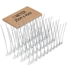 Bird Spikes, Bird Deterrent, 4 Strip Stainless Steel Anti Bird Spikes, Repellent