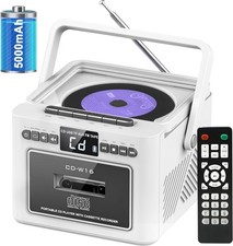 Boombox CD Player,CD Cassette Player Combo with Bluetooth,5w HiFi Speakers,Bu...