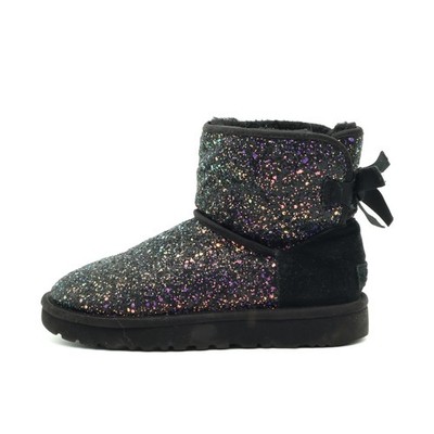 UGG Damen 1107073 Boots Schwarz Leder Knöchelhoch Classic Stiefeletten EU 37