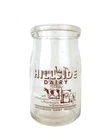 Vintage Hillside Dairy Pueblo Glass Milk Bottle Pint Size