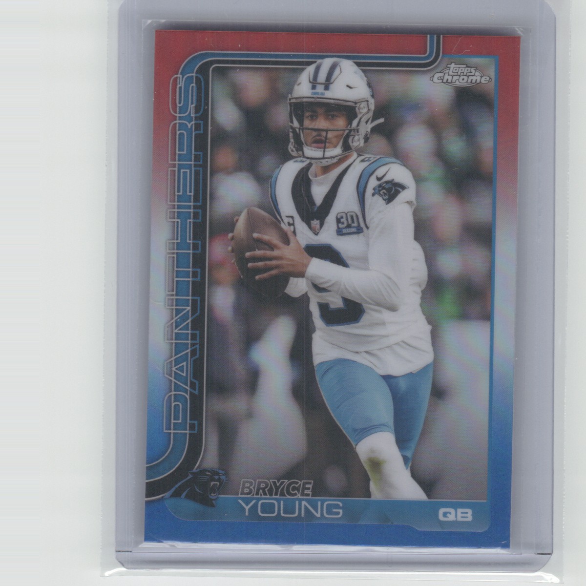 2025 Topps Chrome #40 Bryce Young Red White and Blue Refractor B36R3C146
