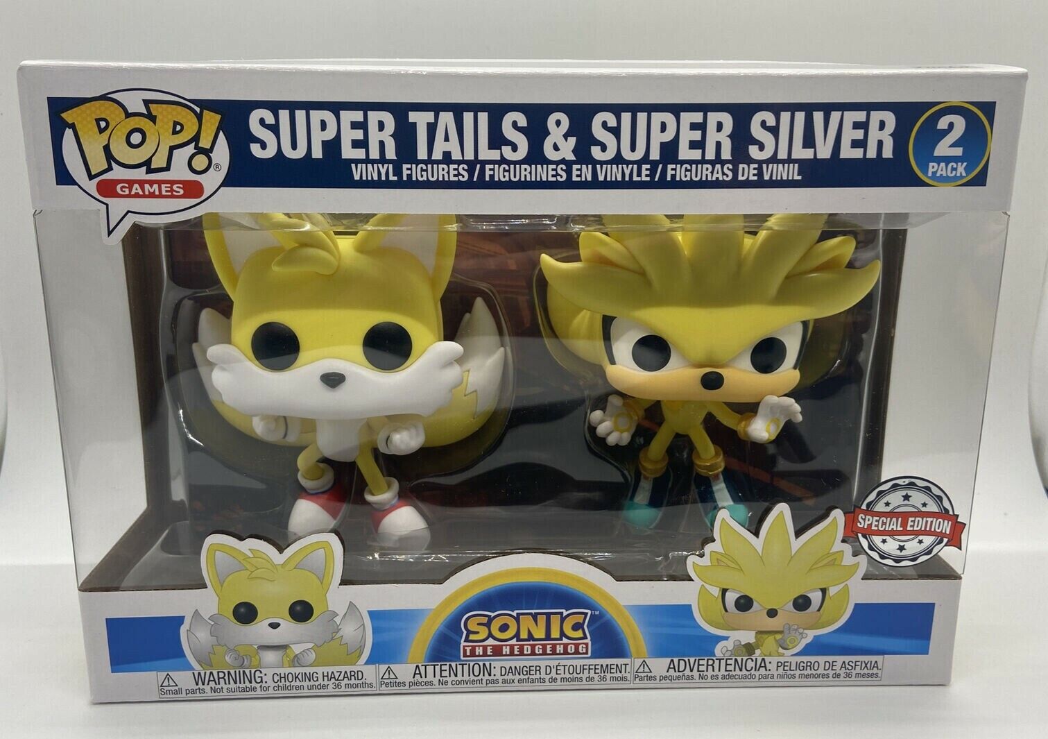 Funko Pop Super Tails & Super Silver 2 Pack Sonic Hedgehog em