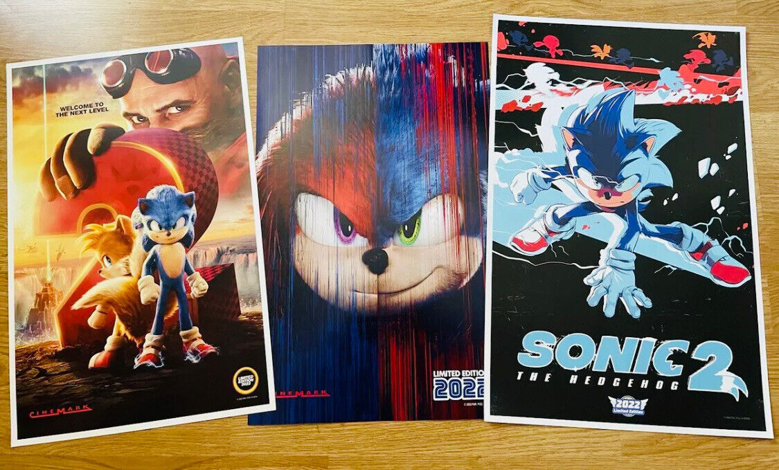 SONIC THE HEDGEHOG 2 - 11X17 Original Promo Movie Poster MINT Cinemark LE  2022, The Cinema Collection