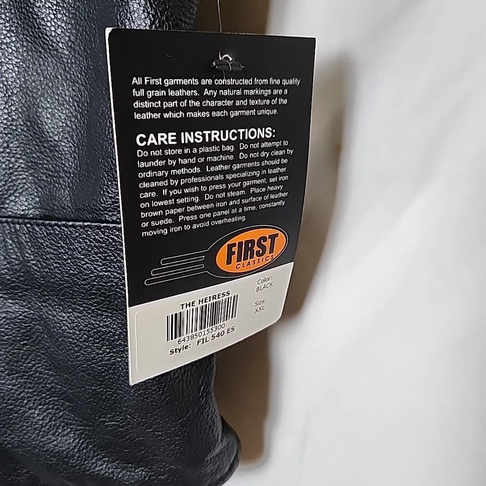 First Classics Women XXL Black THE HEIRESS Leather Gear Snap Motorcycle Vest - Image 4 of 4