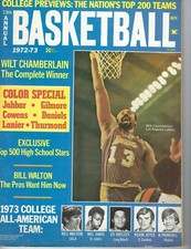 1972-73 Basketball magazine Wilt Chamberlain Los Angeles Lakers GOOD