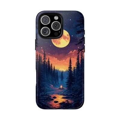 For iPhone/Galaxy/Pixel   Phone Ink Case   Campfire Forest Wilderness
