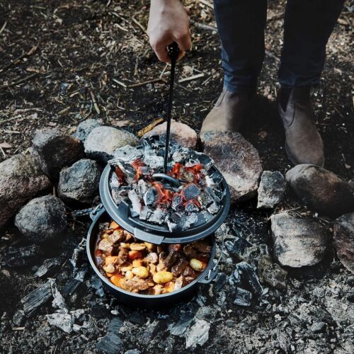 Pre-Seasoned 6Qt Dutch Oven - Versatile Cast Iron Cooking for Camping Adventures - Picture 10 of 10