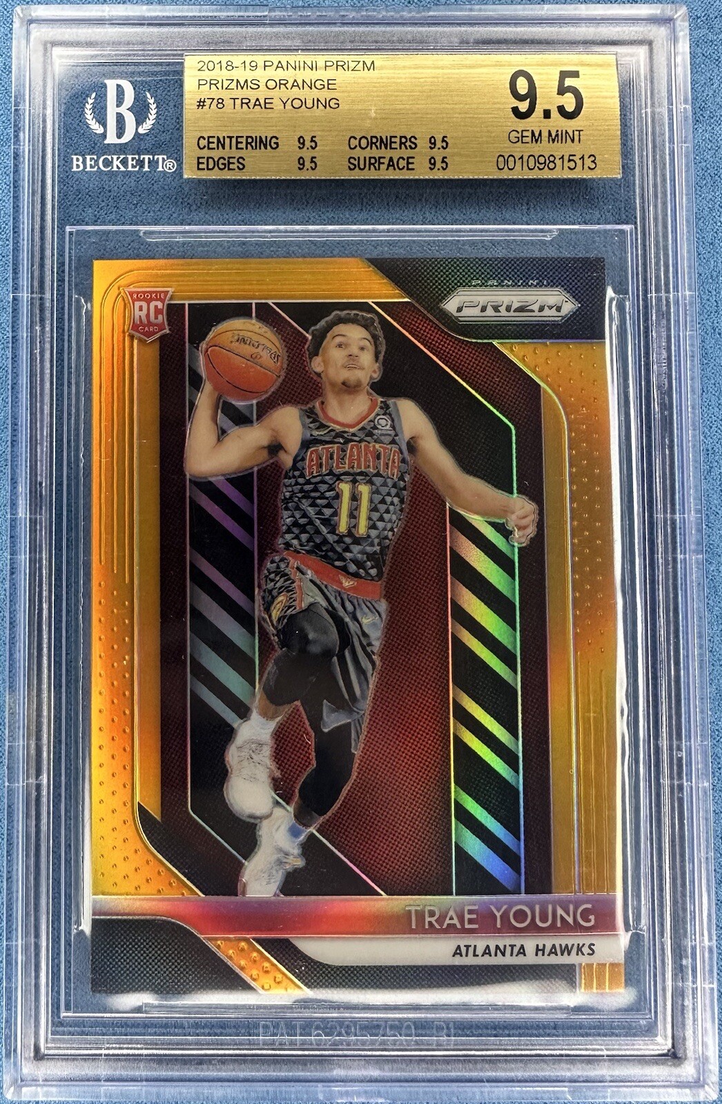 2018 Trae Young Panini Prizm Orange /49 Rookie RC BGS 9.5