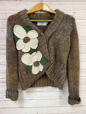 Judith March Womens Cardigan Sweater Small Brown Floral | eBay