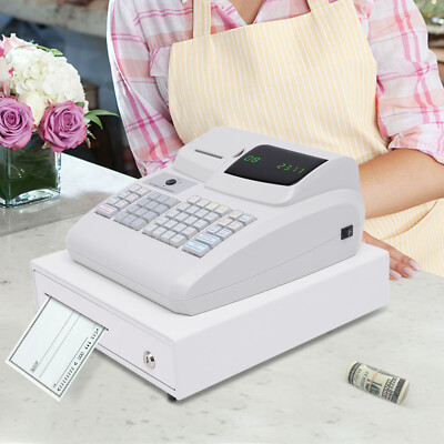 Electronic Cash Register Drawer Box w/ Key LED Display for Retail/Restaurant POS