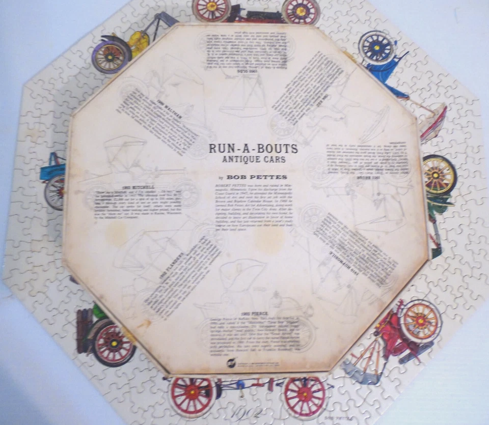 Rompecabezas Springbok octágono "Run-A-Bouts" con caja de colección '67 EE. UU. Puzzle fiesta Foto 3 de 4