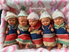 3”  1930's MA Likeness clones Dionne Quints Quintuplets Japan Composition Dolls