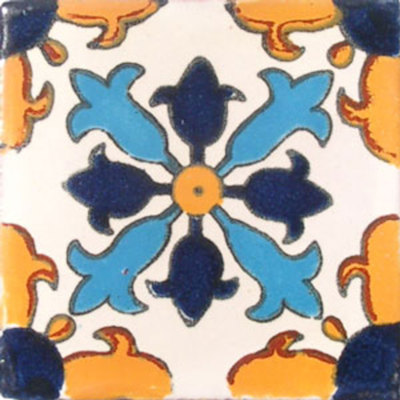 C#004)) MEXICAN TILE SAMPLE WALL FLOOR TALAVERA MEXICO CERAMIC HANDMADE POTTERY