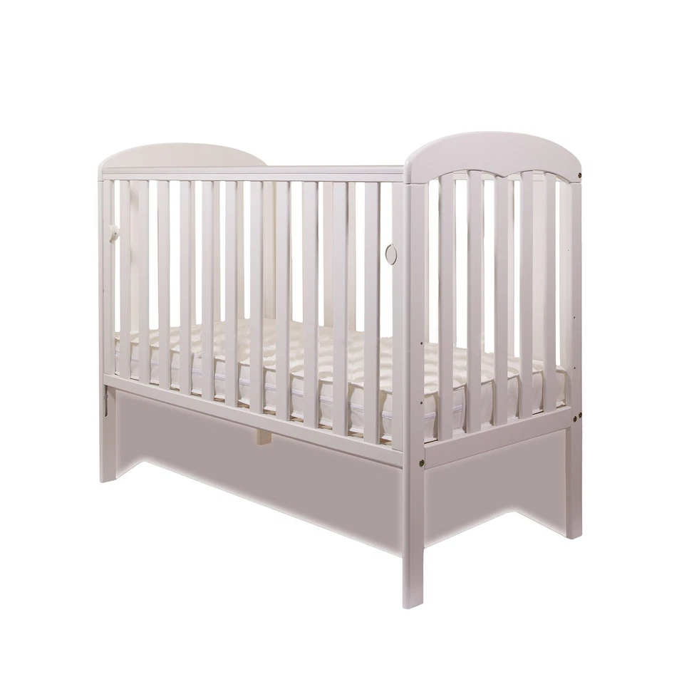 New Lilibet Baby White Cot with Drop Side – optional Fibre Mattress 120x60x10cm - Image 3 of 3