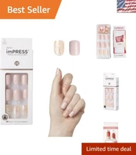Salon-Quality KISS No Glue Press On Nails, Pink Squoval Shape with Accessories
