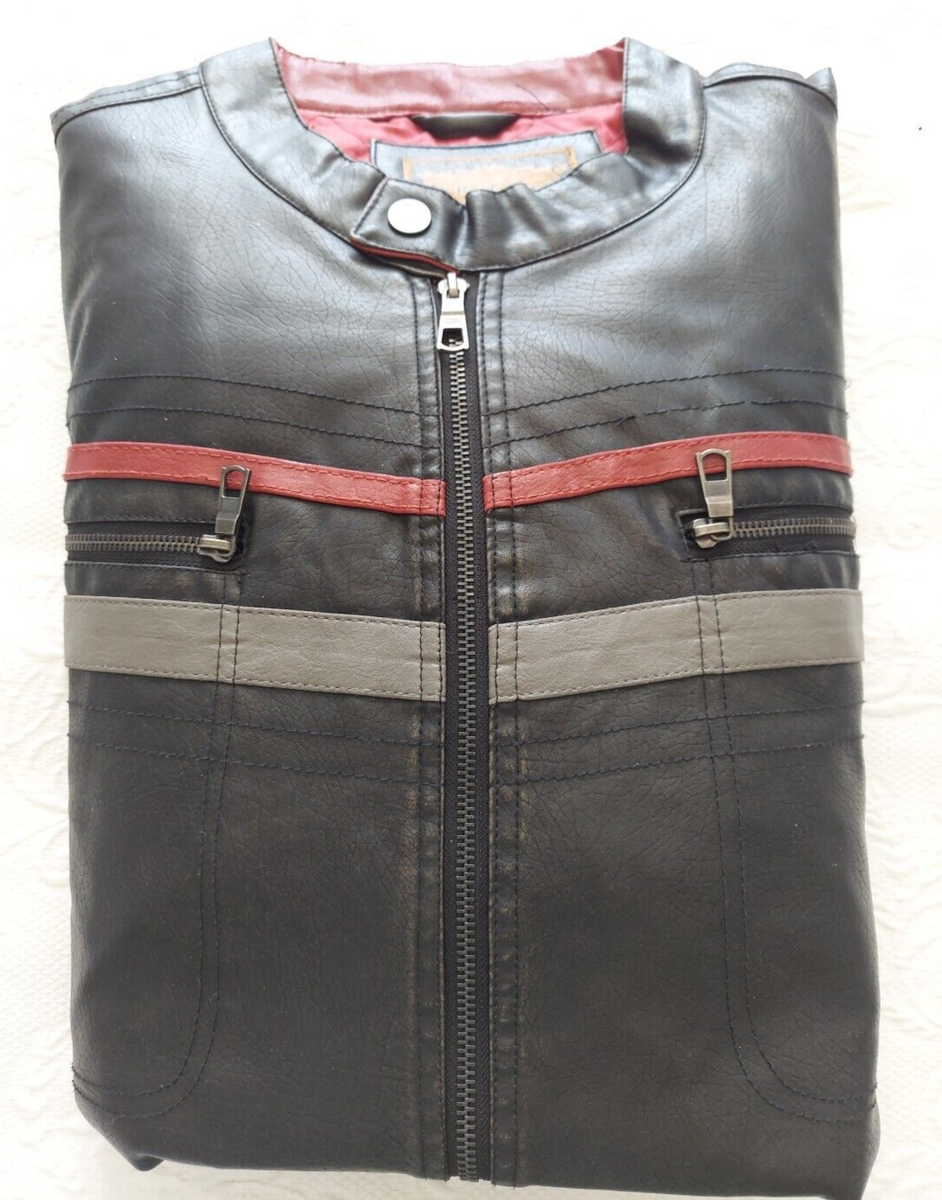 3XLT Jacket Arizona Jean Company Faux Leather Black Moto/Biker/Flight