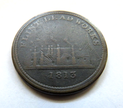 1813 FLINT LEAD WORKS ONE POUND NOTE FOR 240 TOKENS ONE PENNY