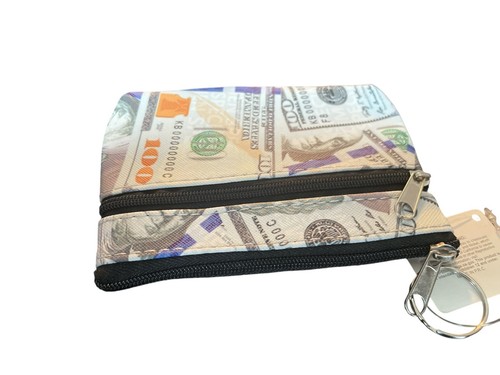 Princess Accessories $100 Printed Coin Keychain Zipper Purse/Wallet 13 X 9 - Picture 3 of 3