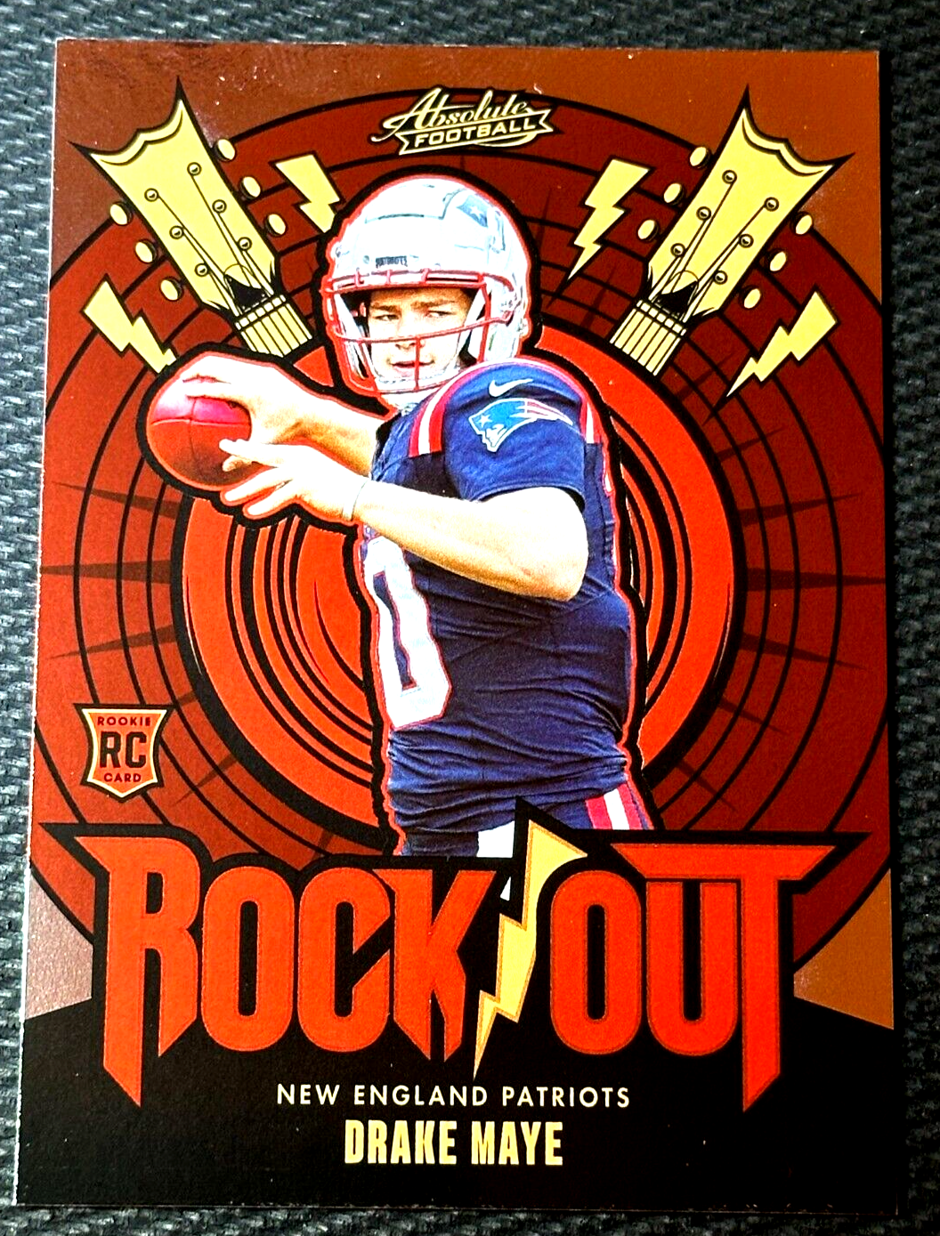 Drake Maye RC 2024 Panini Absolute Football Rock Out Rookie Card #RO-DME SP