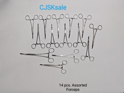 14 pcs. Assorted  Forceps (USED).
