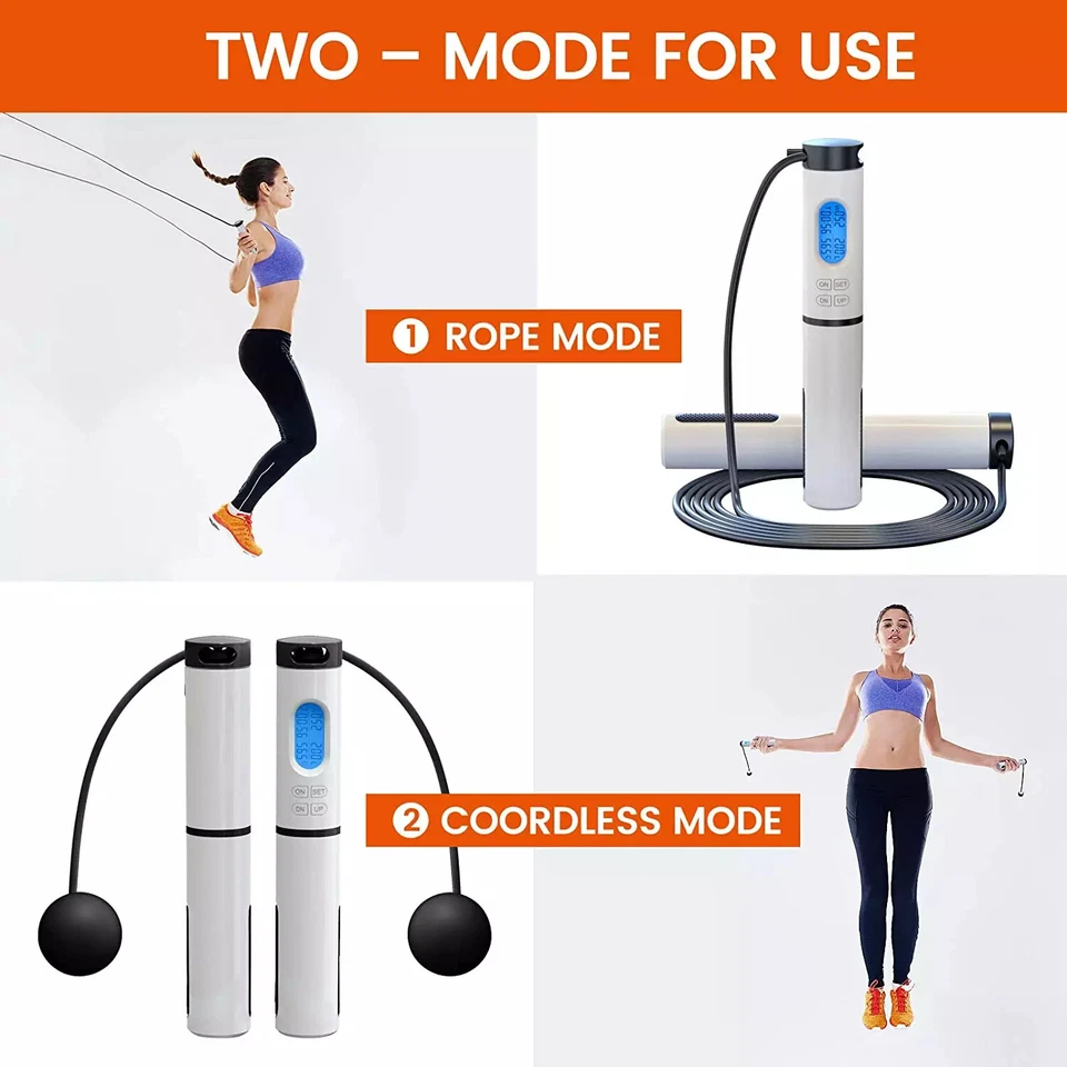 Corda de salto sem fio ponderada para fitness, corda interna de treinamento, corda de pular  - Imagem 4 de 4