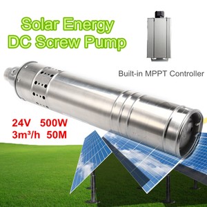 Détails Sur 500w 24v 50m Dc Submersible Pompe Eau Solaire Inox Puits Profond Forage Agricole