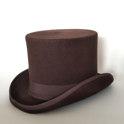 Vintage Wool Victorian Mad Hatter Top Magic Hat Gentlemen Performing Jazz Caps - Picture 10 of 17