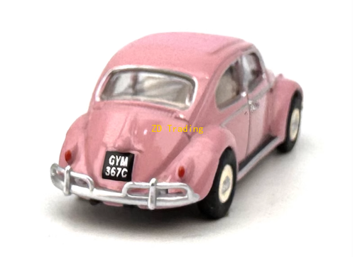 ZD 1:76 Pink VW Beetle Classic Vintage Model Diecast Metal Car BN - Picture 5 of 6