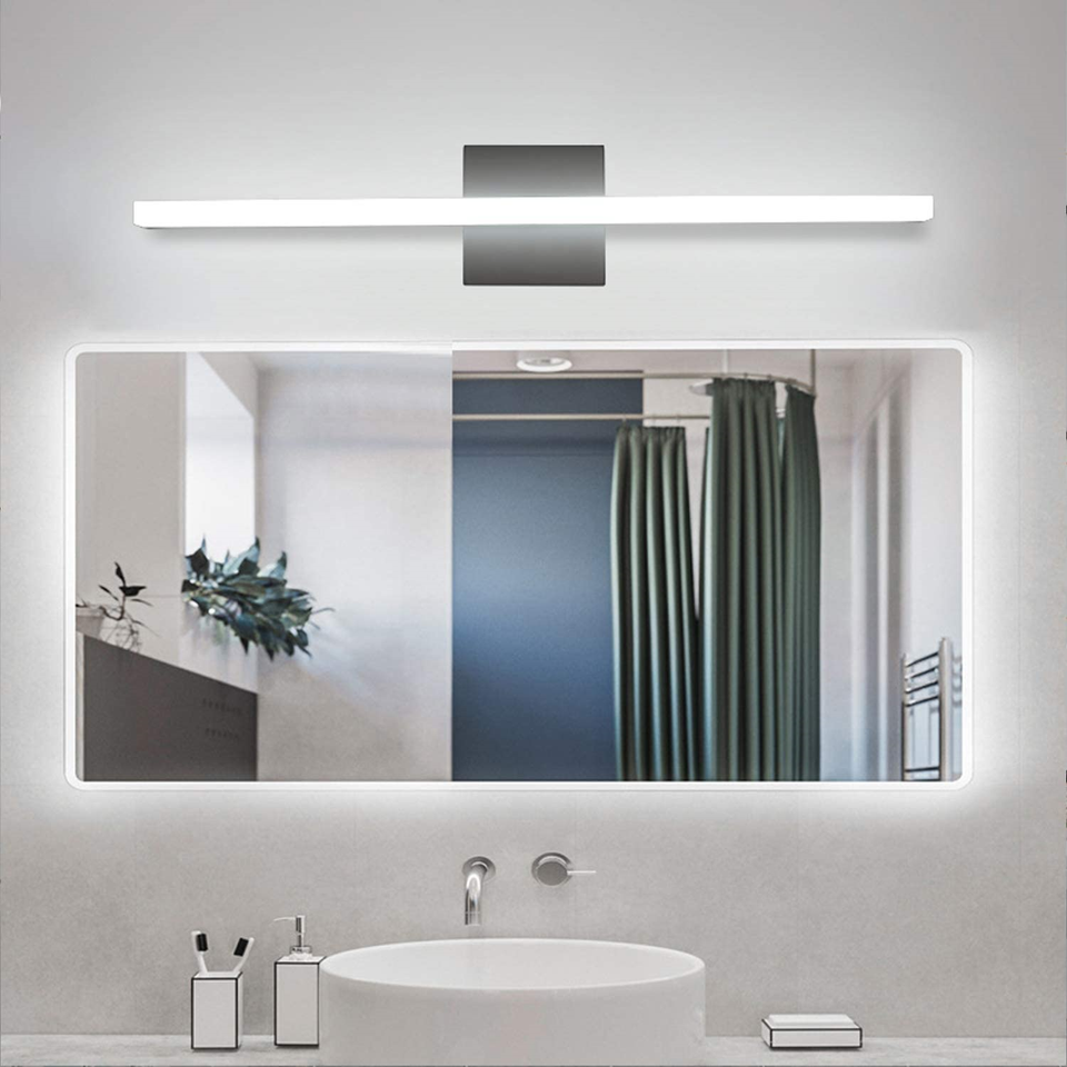 Combuh LED Bathroom Vanity Light Black Mirror Lighting Fixture 24 Inch