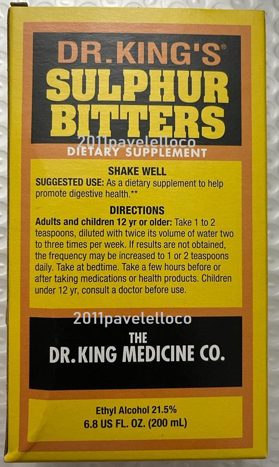 DR.KING'S Sulphur Bitters * Amargo sulfuroso exp / 2025 Dietary